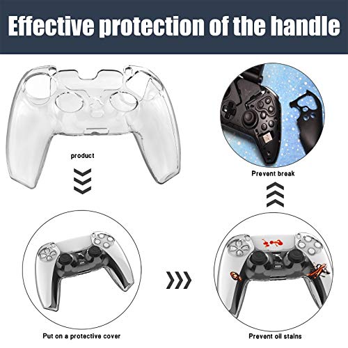 Xinlykid PS5 Silicone Case Tampa transparente PC Soft Case Skin Grip Tampa para PS5 Wireless Controller