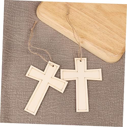 Didiseaon 120 PCs Cross Wood Blank Blank Ornament Decor Hand Decor de parede cruzada sinal de madeira Charme